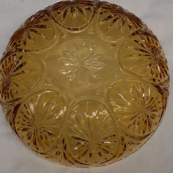 2 pc vtg. Medallion Pattern MCM Serving Chip Large Bowls Anchor Hocking Indiana - Picture 4 of 6